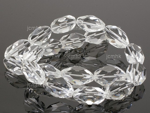 8x12mm Crystal Faceted Rice Beads 15.5" synthetic [sc8a5]