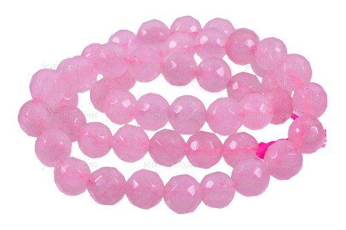 6mm Rose Quartz Faceted Round Beads 15.5" dyed [c6b1]