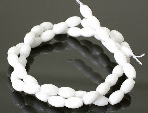 3x5mm white Coral Rice Beads 15.5" natural [k16w]