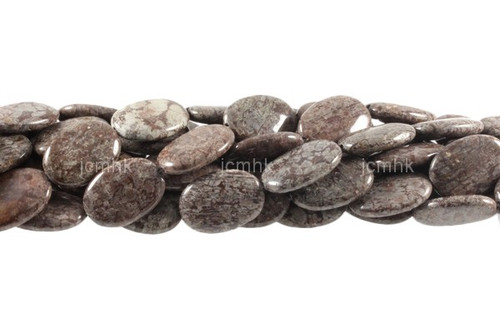 18x25mm Brown Agate Puff Oval Beads 15.5" natural [s190]