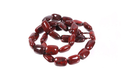 10x12mm Red Jasper Oblong Beads 15.5" natural [s587]