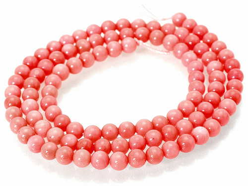 3.3-4mm Pink Coral Round Beads 15.5" dyed [4d38]