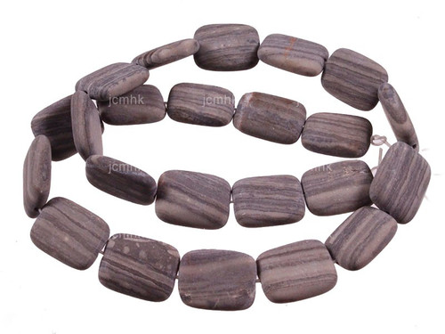 12x16mm Matte Zebra Agate Puff Rectangle Beads 15.5" natural [s8d43-12m]