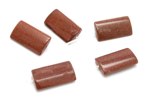 20x25mm Goldstone Pillow Beads 5pcs. natural [s568-5]