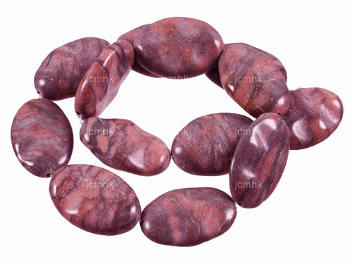 25x35mm China Dendritc Jasper Oval Wave Beads 15.5" natural [wa179]