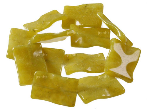 20x30mm Olivine Jade Rectangle Beads 15.5" natural [wa198]