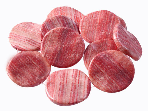 35mm Red Malachite Coin Beads 15.5" natural [wa202]