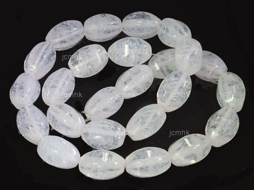 10x16mm Crack Crystal Oval Rope Beads 15.5" synthetic [wa259]