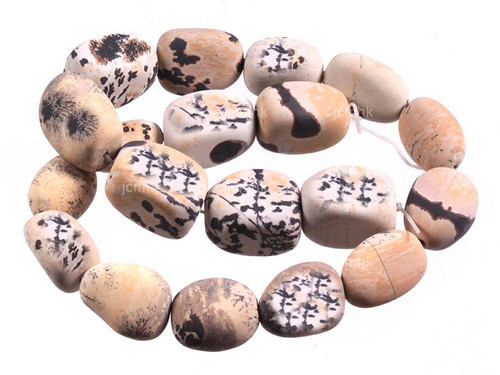 12x15mm Matte Dalmatian Jasper Nugget Beads 15.5" natural [w225m]
