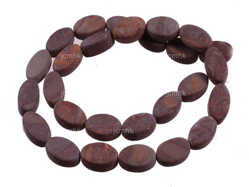 10x16mm Matte Country Agate Oval Beads 15.5" natural [wa158m]