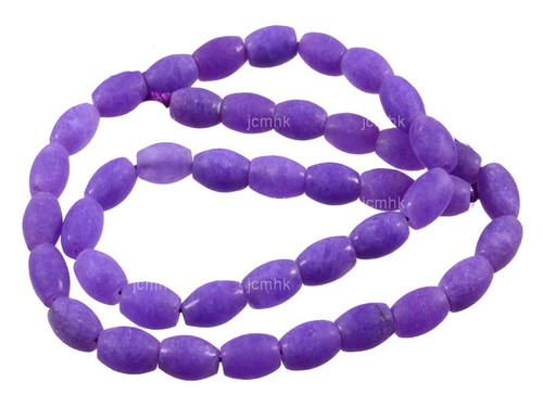 6x9mm Matte Purple Jade Rice Beads 15.5" dyed [wa212m]