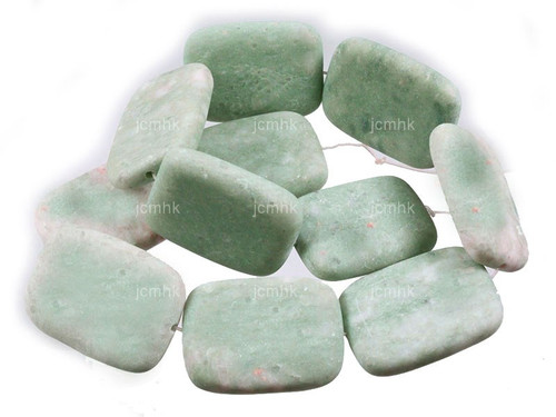 25x35mm Matte China Jade Rectangle Beads 15.5" natural [wa280m]