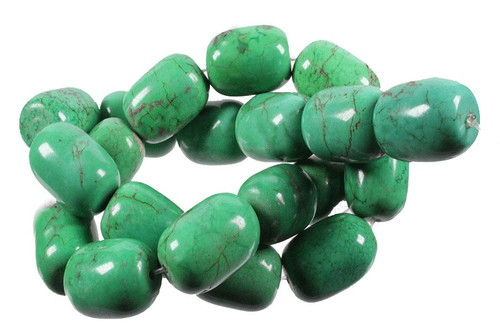15x20mm Green Turquoise Drum Beads 15.5" stabilized [t312]