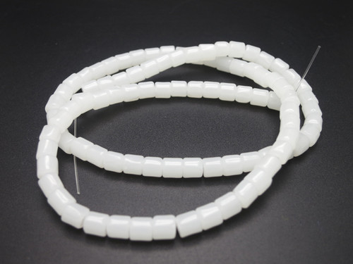 4x4mm White Quartz Tube Beads 15.5" [u77a76]