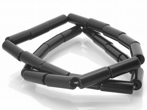 4x13mm Black Onyx Tube Beads 15.5" [u78]