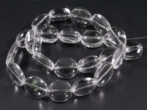 14mm Crystal Puff Coin Beads 15.5" synthetic [u82a5]