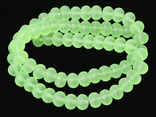 8mm Matte Green Quartz Abacus Beads 15.5" synthetic [u76a37m]