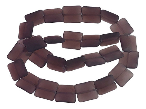 14mm Matte Smoky Topaz Puff Square Beads 15.5" synthetic [u83a8m]