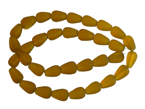 8x12mm Matte Citrine Tear Drop Beads 15.5" synthetic [u88a7m]