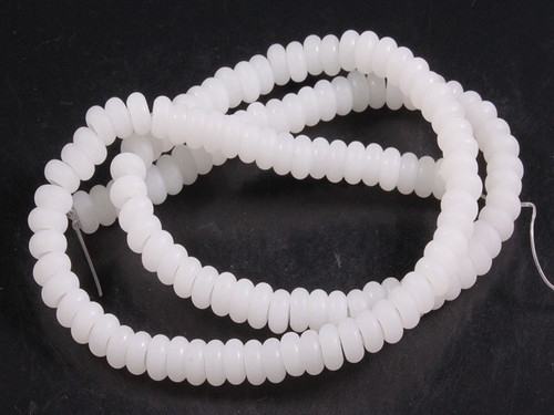 6mm Matte White Quartz Rondelle Beads 15.5" [u93a76m]