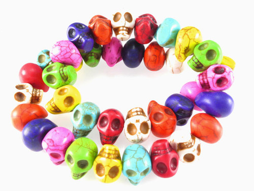 14x10mm Mix Magnesite Skull Beads 15.5" [t177x]