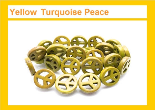 15mm Yellow Magnesite Peace Beads 15.5" [t350y]