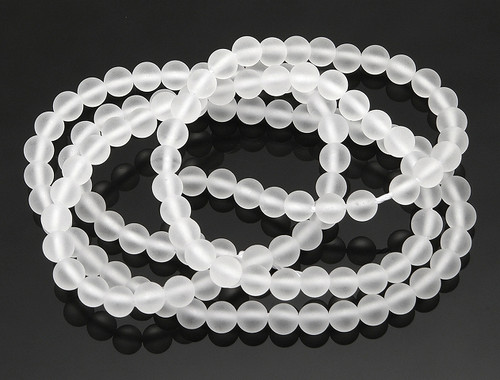 4mm Matte Crystal Round Beads 80pcs synthetic [4a5m]