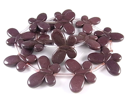 25x35mm coffee Magnesite Butterfly Beads 15.5" [t363c]