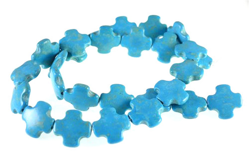 15x15mm Blue Magnesite Plus Beads 15.5" [t391b]