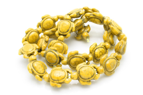 15x18mm Yellow Magnesite Turtle Beads 15.5" [t396y]