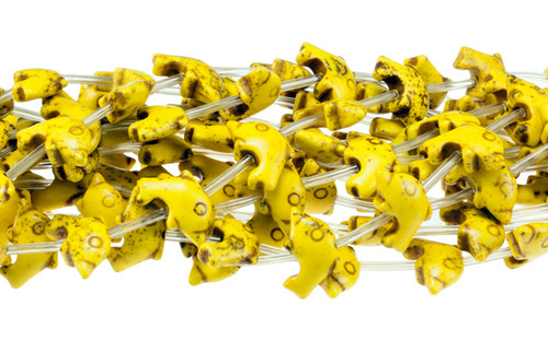 15x20mm Yellow Magnesite Dolphin Beads 15.5" [t402y]