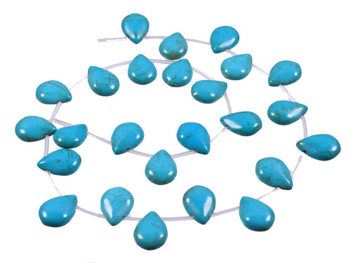 10x14mm Blue Magnesite Pear Briolette Beads 25pcs 15.5" [t421b]