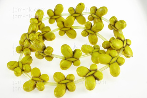 15x20mm Yellow Magnesite Butterfly Beads 15.5" [t429y]