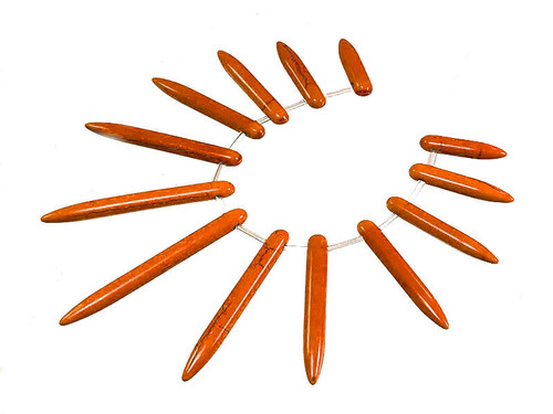 20~50mm Orange Magnesite Egyptian Stick Graduated Beads 13pcs per set [t431h]