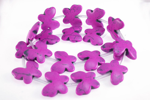 18x20mm Pink Magnesite Butterfly Beads 15.5" [t452f]