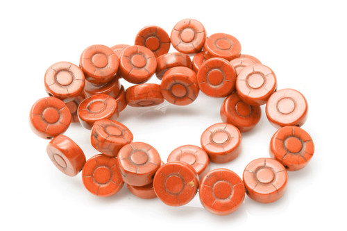 12mm Orange Magnesite Sunflower Beads 15.5" [t455h]