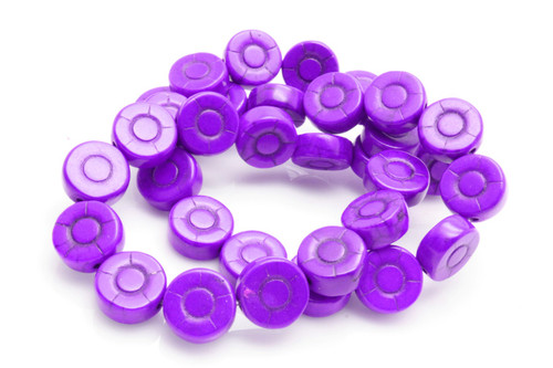 12mm Purple Magnesite Sunflower Beads 15.5" [t455p]