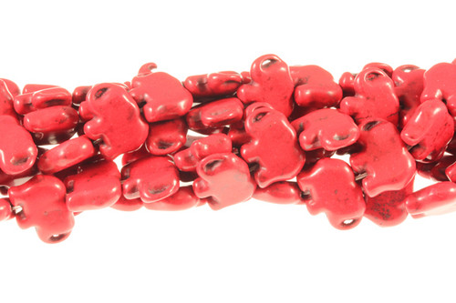 15x20mm Red Magnesite Elephant Beads 15.5" [t460r]
