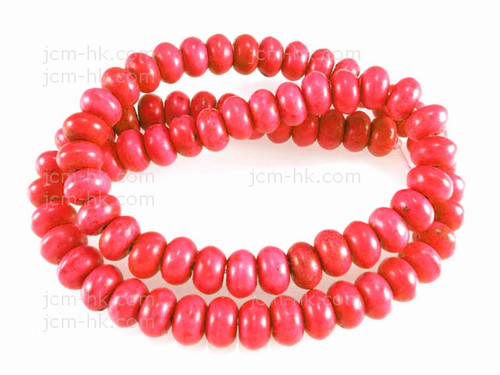 14mm Red Magnesite Rondelle Beads 15.5" [t464r]