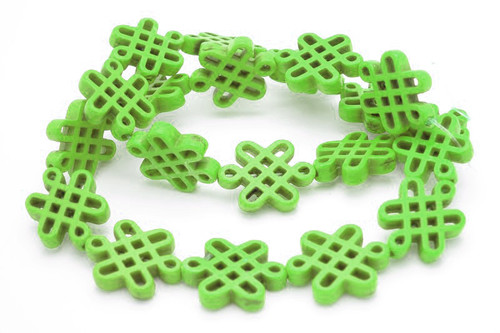 15x20mm Green Magnesite Knot Beads 15.5" [t474g]