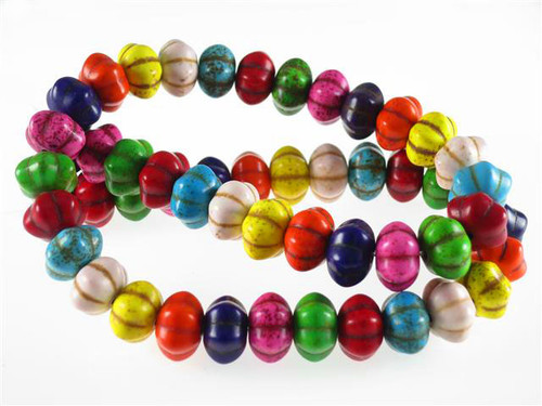 12x7mm Mix Magnesite Pumpkin Beads 15.5" [t513x]