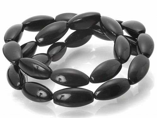 4x6mm Black Magnesite Rice Beads 15.5" [t521k]