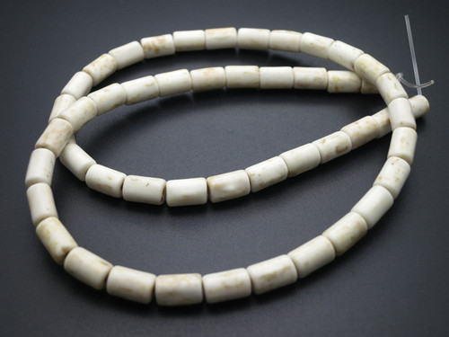 3x5mm White Magnesite Tube Beads 15.5" [t540w]