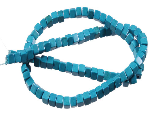 4x4mm Sea Green Magnesite cube Beads 15.5" [t542m]