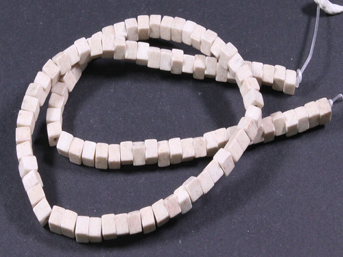 4x4mm White Magnesite cube Beads 15.5" [t542w]