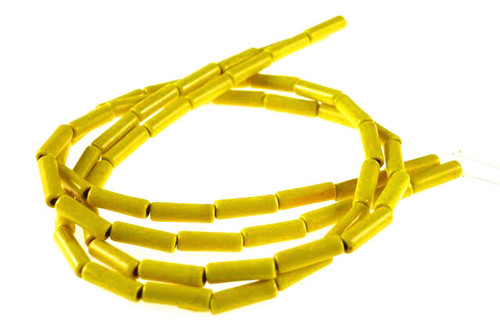 4x13mm Yellow Magnesite Tube Beads 15.5" [t543y]