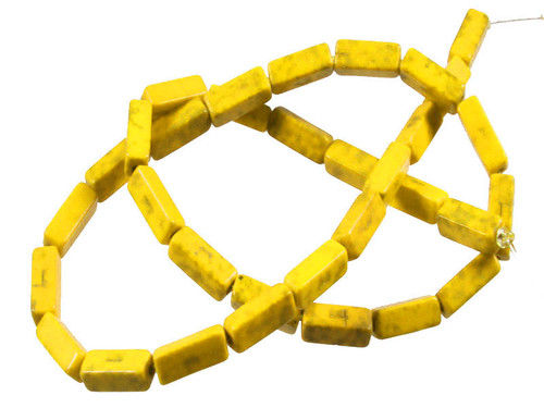 4x13mm Yellow Magnesite cube Beads 15.5" [t544y]