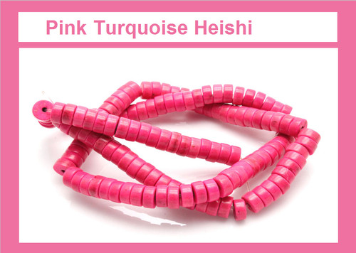 6mm Pink Magnesite Heishi Beads 15.5" [t546f]