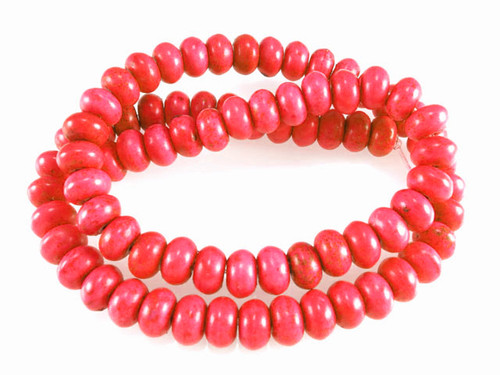 6mm Red Magnesite Rondelle Beads 15.5" [t532r]