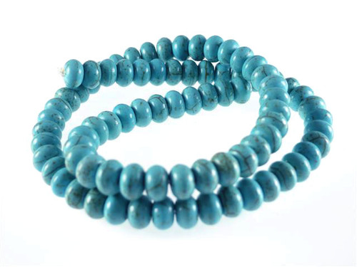 8mm Blue Magnesite Rondelle Beads 15.5" [t533b]